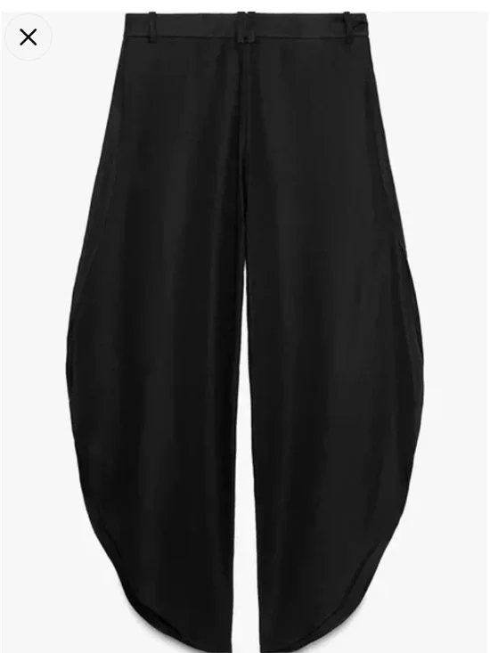 Zara NWT ZW Collection wide leg linen
blend pants with vents black 8092/015 - Picture 3 of 10